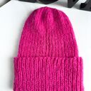 Ręcznie robiona czapka damska MORGANA Merynos, Alpaka z Jedwabiem 08/18 Fuksja