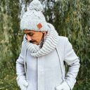 Męska czapka MERINO Euforia “Wybielony szary”