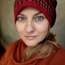 Czapka materiałowa w kratkę na podszewce Smerfetka rozmiar głowy 57x58 cm box waliz