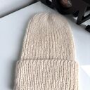 Ręcznie robiona czapka damska MORGANA Alpaka z Jedwabiem 100/01 Ecru