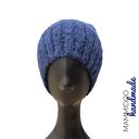 Czapka robiona na drutach w merino, alpaki i jedwabiu