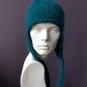 PILOTKA Z WĘZEŁKIEM butelkowa zieleń BALACLAVA CZAPKA Z NAUSZNIKAMI meher