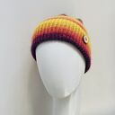Kolorowa, delikatna czapka beanie z wywinięciem S/M z wełną merino