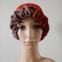 Elegancka czapka w rudościach - ciepły handmade na zimę
