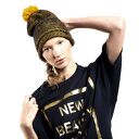 Czapka Beanie Pompon Beret GOLD