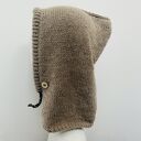 Balaclava kominiarka kaptur czapka 100% alpaka ręczna robota taupe