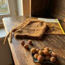 Brązowa balaclava kid mohair i baby alpaka