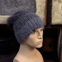 Czapka slouchy beanie z kaszmirem, wełną merino i moherem