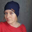 Czapka granatowa na podszewce rozmiar uniwersalny dla 55 /57 cm Dobra na codzienne