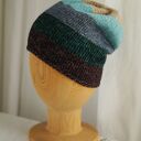 Czapka jesienna w pasy handmade