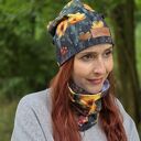 Czapka w kwiaty bawełniana