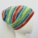 Kolorowa czapka przejściowa S/M - lekka czapka bawełniana handmade