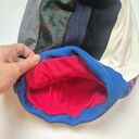 Czapka patchwork „Smerfetka” z podszewką - ręcznie szyta, na co dzień