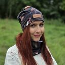 Czapka w kwiaty baweniana