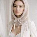 Balaclava ślubna Anti - Bride z alpaki i merino ręczna robota marcepan