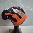 Czapka damska Smerfetka patchworkowa, na podszewce dobra na codzienne noszenie, wykonana w pojedyncz