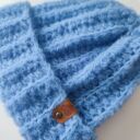 Błękitna czapka beanie z alpaki i jedwabiu