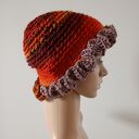 Elegancka czapka w rudościach - ciepły handmade na zimę