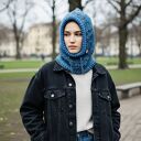 Ciepła balaclava oversize kominiarka kaptur zamiast czapki z wełną