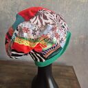 Czapka patchworkowa smerfetka na podszewce świetna na codzienne noszenie polecam boks p1