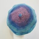 Wiosenny beret damski z antenką ręcznie robiony bawełna one size