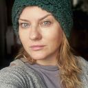 Ciepla futrzana baranek bardzo miła na podszewce, ciemna zieleń, czapka dla artystki, rozmiar uniwer