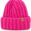 Czapka beanie Smerfetka z alpaki i jedwabiu - neonowy róż