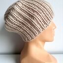 Ręcznie robiona czapka damska JANKA 100% Wełna owcza 102 Marshmallow