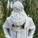 Męska czapka MERINO Euforia “Wybielony szary”