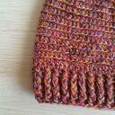Czapka handmade z wełną merino - ciepły melanż brąz na jesień i zimę