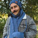 Męska czapka MERINO Smile “Ciemny niebieski” podszewka JEDWAB