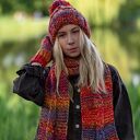 Czapka MERINO 100% Euforia - przygaszone czerwienie