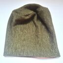 Czapka zielona khaki spokojna dzianina wełniana na podszewce rozmiar uniwersalny, box L1