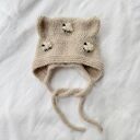Czapka dziecięca bonnet w owieczki z wełny merino