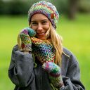 Czapka MERINO Smile “Cukierki” podszewka BAWEŁNA