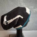 Czapka Smerfetka z elementami sztucznego futerka - patchwork na podszewce