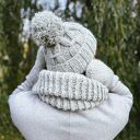 Męska czapka MERINO Euforia “Wybielony szary”