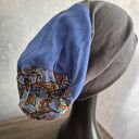 Czapka niebiesko-szare Długa Smerfetka na podszewce świetna na codzienne noszenie polecam boks Z1