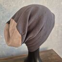 Czapka Smerfetka na podszewce uniwersalna w odcieniach szarości i brązu Wiosenna boks