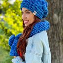 Czapka MERINO 66% nieugniatająca włosów - Niebieskości” THIS IS IT