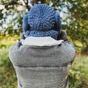 Męska czapka MERINO Neverland “Ciemny niebieski” podszewka JEDWAB