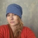 Czapka unisex niebieska dzianina na podszewce rozmiar uniwersalny dobra na codzienne noszenie damsko