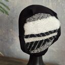 Czarna czapka na podszewce góra patchwork rozmiar uniwersalny box z1