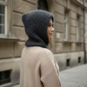 Miękka ciepła balaclava kominiarka kaptur czapka alpaka merino ręczna