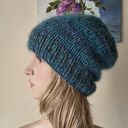 RĘCZNIE NA DRUTACH - Zimowe morze - miła, puchata czapka z merino, jedwabiem i moherem