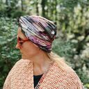 Turban boho niezwykle ciekawy, miły, miękki, w uniwersalnym rozmiarze, material