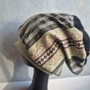 Czapka damska Smerfetka patchwork na podszewce - ręcznie robiona