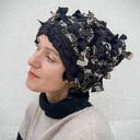 Unikatowa czapka ZŁOTKO, ręcznie wytkana na krośnie