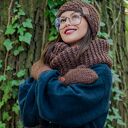 Czapka MERINO Hope “Brązowy” podszewka JEDWAB