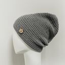 Czapka całoroczna przejściowa cienka bawełna s/m unisex popiel